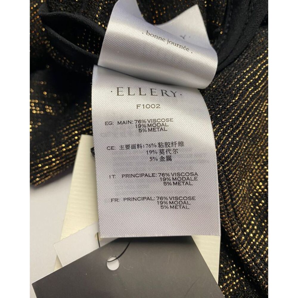 Pre Loved Ellery Vintage Glitter Bell Sleeve Top Women black T-Shirts - Picture 6 of 8